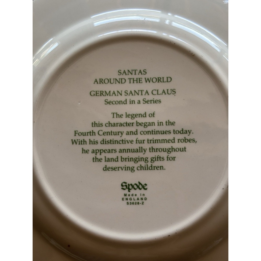 Spode German Santa Claus Plate Made in England 7 3/4" 2nd Santas Around World - Picture 3 of 5